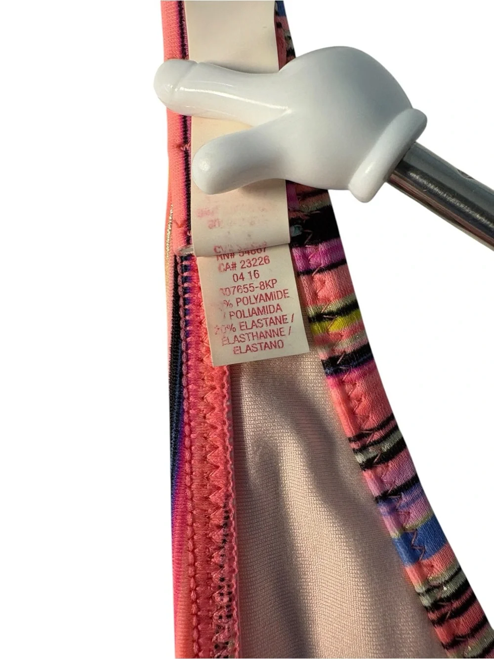 Victoria’s Secret The Fabulous Bikini Top 32D Striped Push Up Halter Y2K